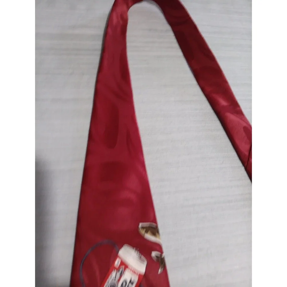 Vintage Red Bud Light Tie Budweiser I Love You Man Fishing Beer 58x4